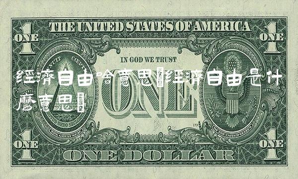 经济自由啥意思(经济自由是什么意思)