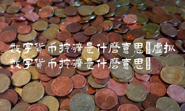 数字货币挖矿是什么意思(虚拟数字货币挖矿是什么意思)