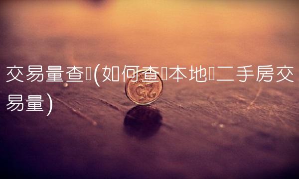 交易量查询(如何查询本地区二手房交易量)