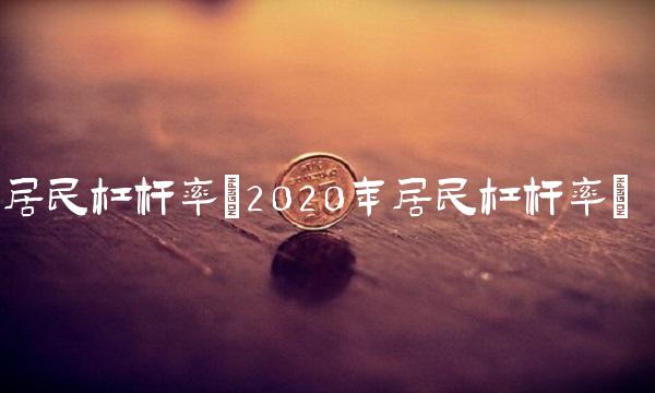 居民杠杆率(2020年居民杠杆率)