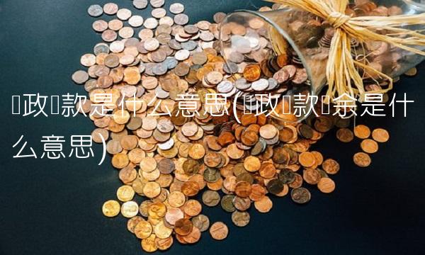 财政拨款是什么意思(财政拨款结余是什么意思)