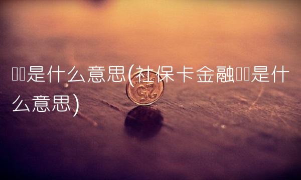 账户是什么意思(社保卡金融账户是什么意思)