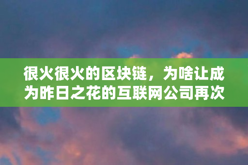 很火很火的区块链，为啥让成为昨日之花的互联网公司再次崛起（区块链为什么这么火爆）