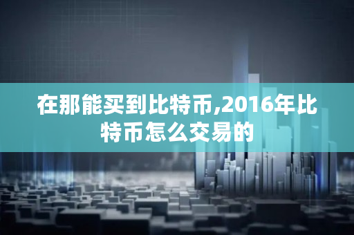 在那能买到比特币,2016年比特币怎么交易的