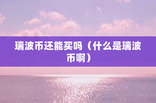 瑞波币还能买吗（什么是瑞波币啊）