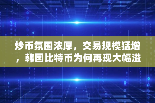 炒币氛围浓厚，交易规模猛增，韩国比特币为何再现大幅溢价,韩国比特币价格多少人民币