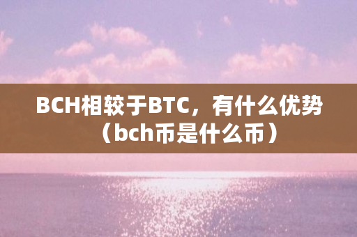 BCH相较于BTC，有什么优势（bch币是什么币）