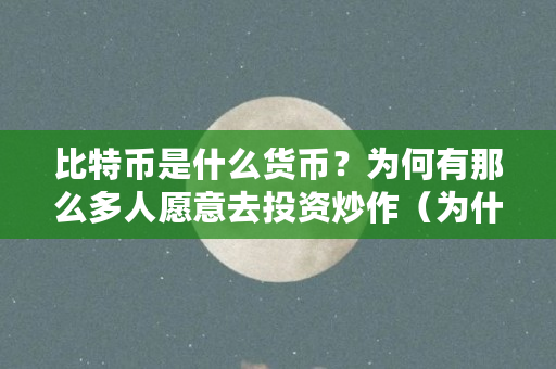 比特币是什么货币？为何有那么多人愿意去投资炒作（为什么买比特币要换<a href=https://www.globetech.com.cn/news/299236.html target=_blank class=infotextkey>usdt</a>）