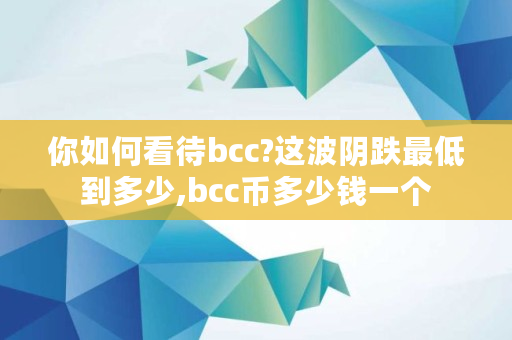 你如何看待bcc?这波阴跌**到多少,bcc币多少钱一个