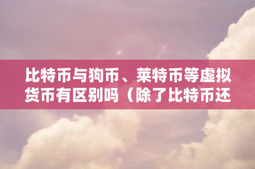 比特币与狗币、莱特币等虚拟货币有区别吗（除了比特币还有什么虚拟币）