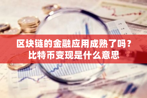 区块链的金融应用成熟了吗?比特币变现是什么意思-**张图片-ZBLOG 区块链的金融应用成熟了吗?比特币变现是什么意思-**张图片-ZBLOG
