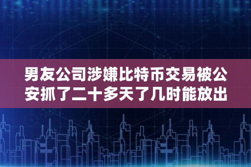男友公司涉嫌比特币交易被**抓了二十多天了几时能放出来,比特币账户开好多长时间能交易成功