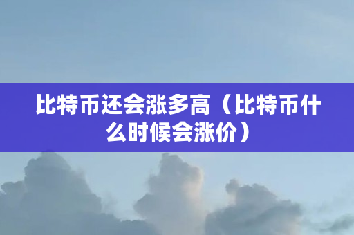比特币还会涨多高（比特币什么时候会涨价）