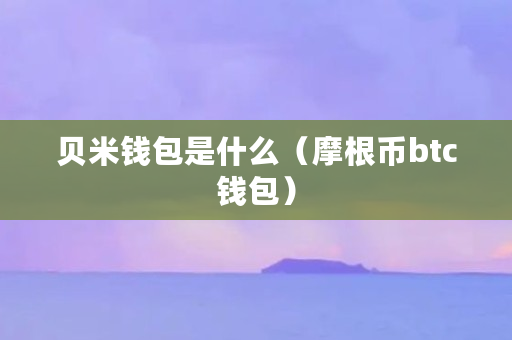 贝米钱包是什么（摩根币btc钱包）