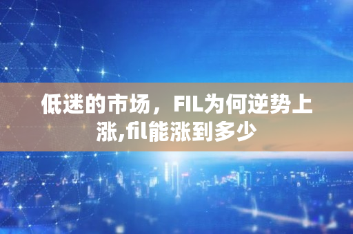低迷的市场，FIL为何逆势上涨,fil能涨到多少