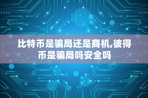 比特币是**还是商机,彼得币是**吗安全吗
