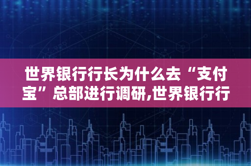 世界银行行长为什么去“支付宝”总部进行调研,世界银行行长是哪个**的人