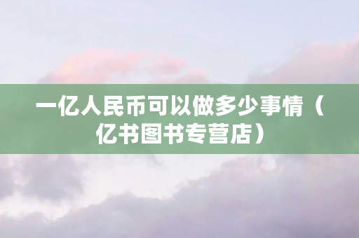 一亿人民币可以做多少事情（亿书图书专营店）