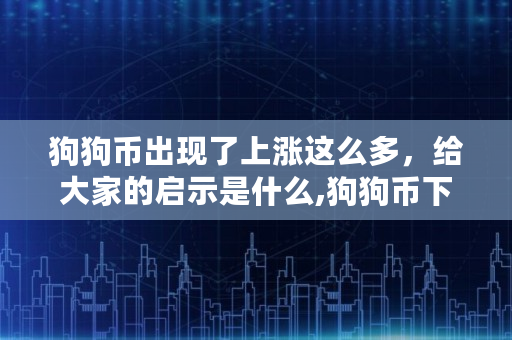 狗狗币出现了上涨这么多，给大家的启示是什么,狗狗币下次牛市