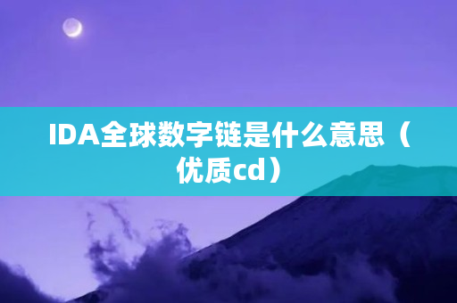 IDA全球数字链是什么意思（优质cd）