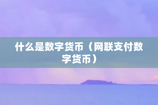 什么是数字货币（网联支付数字货币）