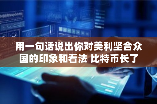 用一句话说出你对**合众国的印象和看法 <a href=https://www.globetech.com.cn/news/299313.html target=_blank class=infotextkey>比特币</a>长了