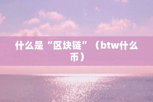 什么是“区块链”（btw什么币）