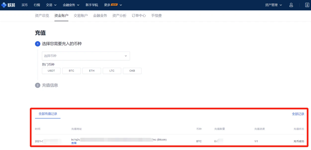**充值记录