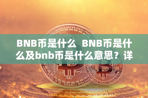 BNB币是什么 BNB币是什么及bnb币是什么意思？详细解读BNB币的相关知识