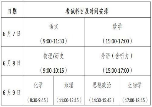 重庆市2023年普通高考温馨提醒